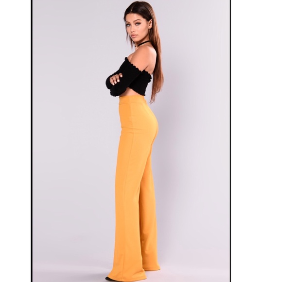 Women’s Fashion Nova mustard yellow pants medium - Picture 3 of 8